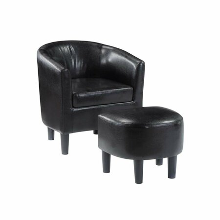 PIPERS PIT Take a Seat Churchill Accent Chair with Ottoman, Black PI2826060